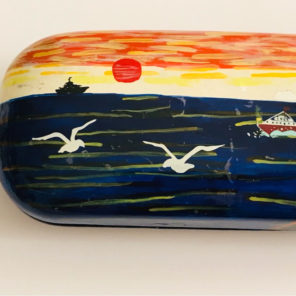 New Hard Eyeglasses Case Hand Painted by American Artist in USA Summer - Picture 4 of 16